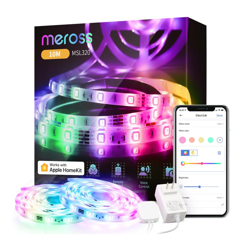 Meross Smart RGB Wi-Fi LED Light Strip - 10m - إضاءة